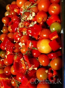 Dietitian UK. Cherry tomatoes ready to roast