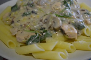 Dietitian UK: Creamy Salmon and Spinach Pasta 1 