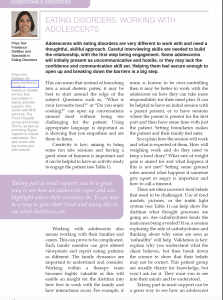 Priya Tew, Teenage Eating Disorders Article