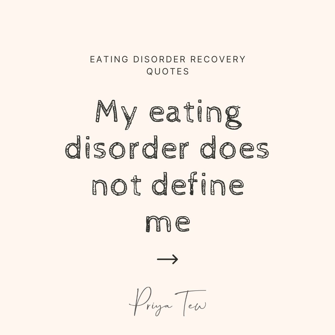 My eating disorder does not define me written on a peach background