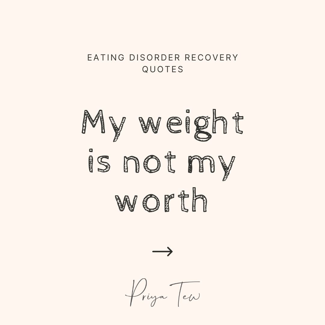 My weight is not my worth: written on a peach background