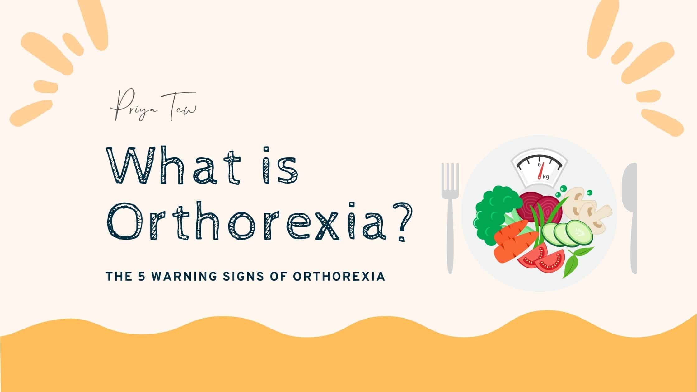 What is Orthorexia image on a peach background