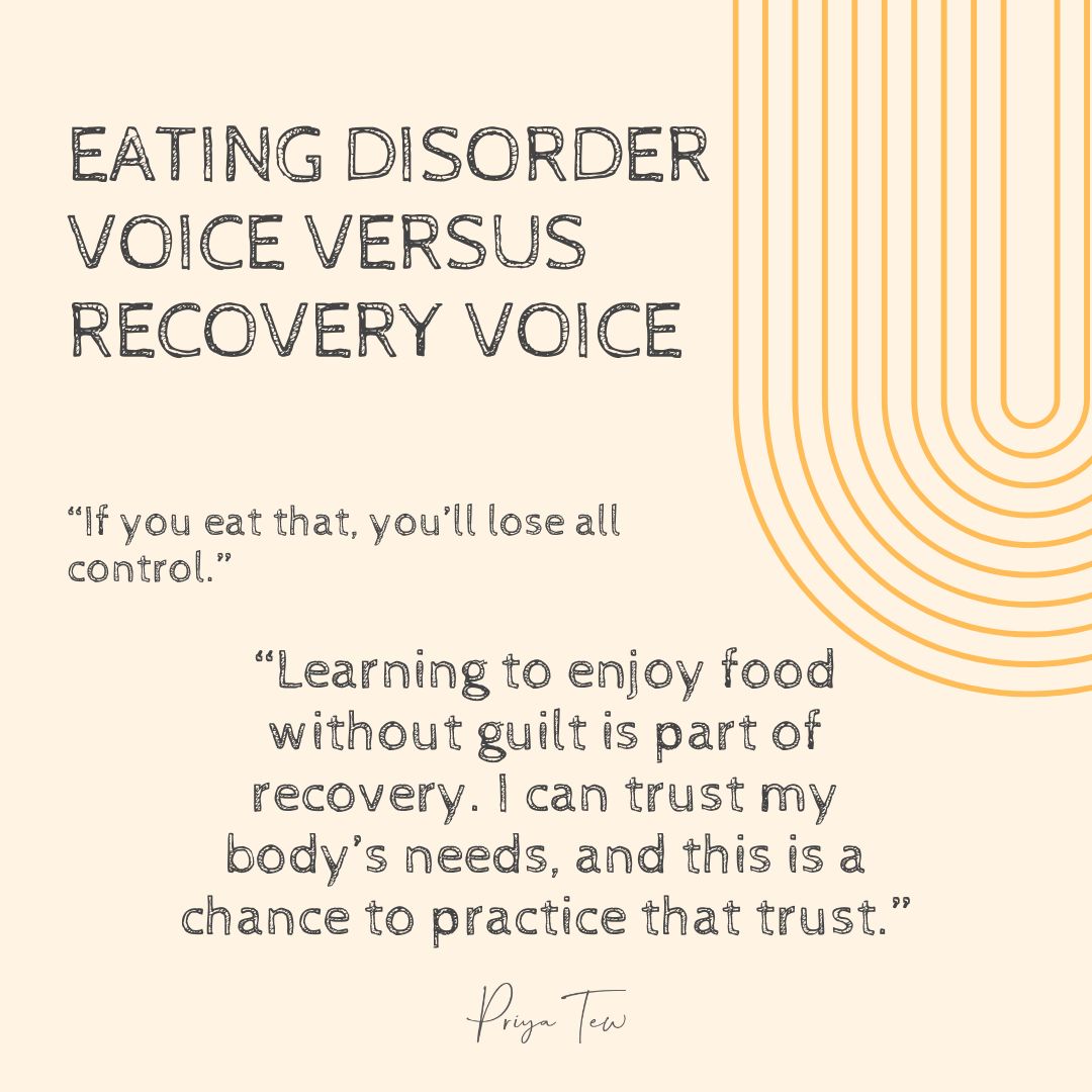 Learning to enjoy food without guilt is part of recovery. I can trust my body's need and this is a chance to practice