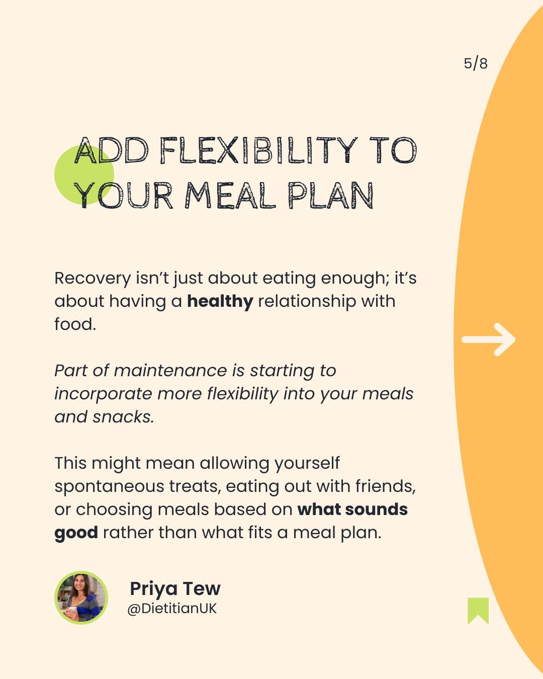 Recovery isn't just about eating enough, part of maintenance is starting to build flexibile eating in.