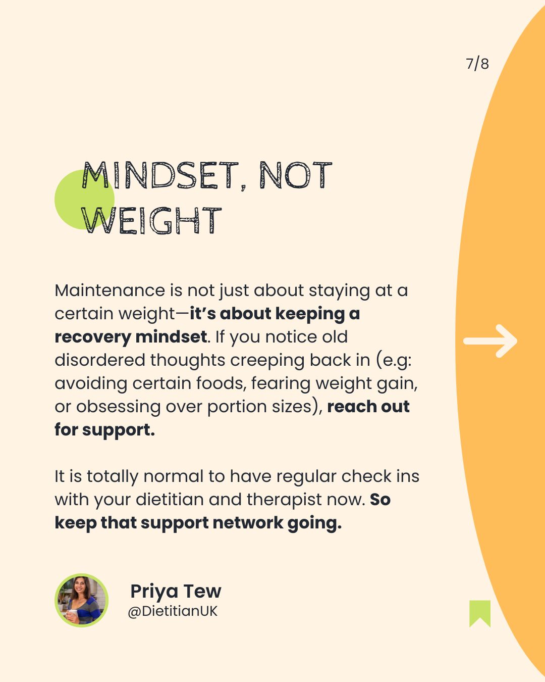 Maintenance is not about staying at a certain weight is it about keeping a recovery mindset
