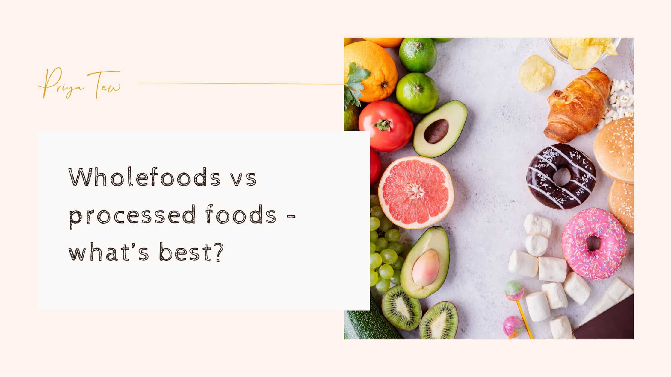 Are Ultra-Processed Foods Always Bad on peach background with an image of foods
